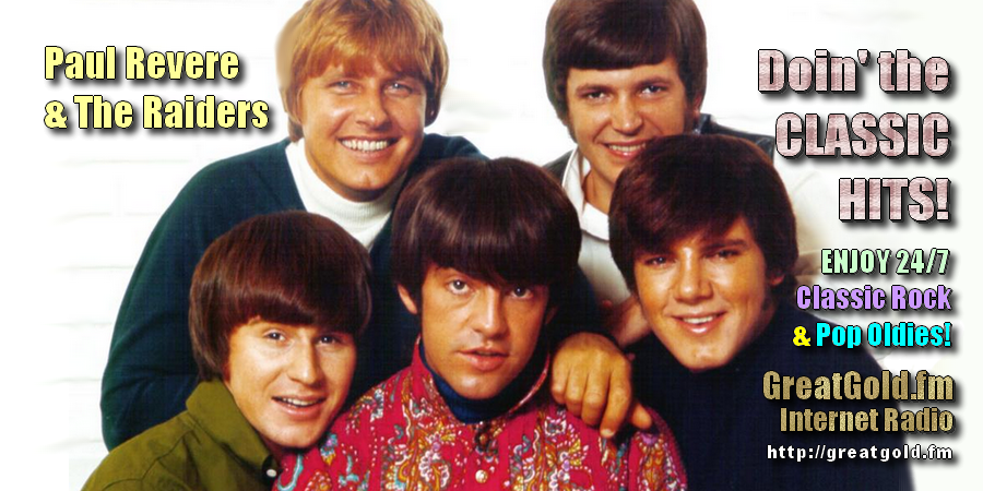 Mark Lindsey (center) of Paul Revere & The Raiders was born March 9, 1942 in Eugene, Oregon.