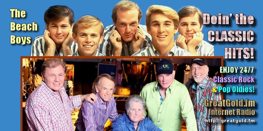 Beach Boys’ Bruce Johnson (Bottom-L), born June 27, 1942, and Brian Wilson (Bottom-C), June 20, 1942.